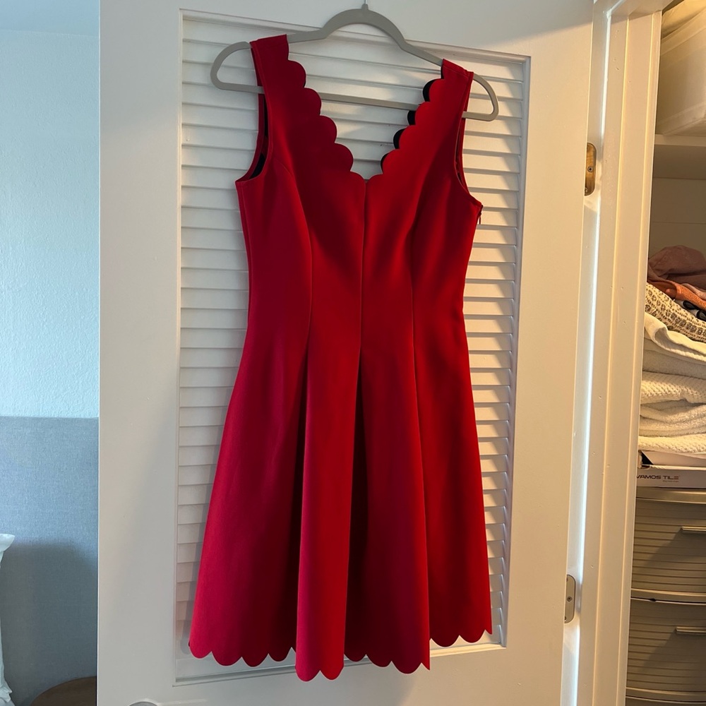 Banana Republic Red Scalloped Mini Dress